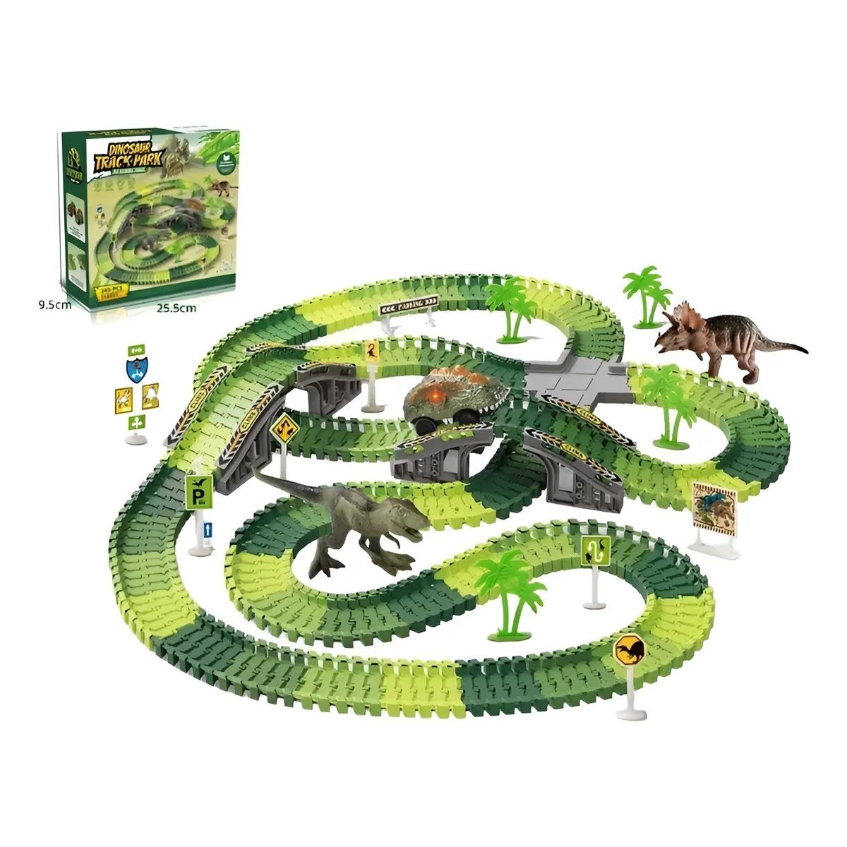 GENERICO - 340pcs Pista Carreras Juguetes Niños Con Coche De Dinosaurio BELUG