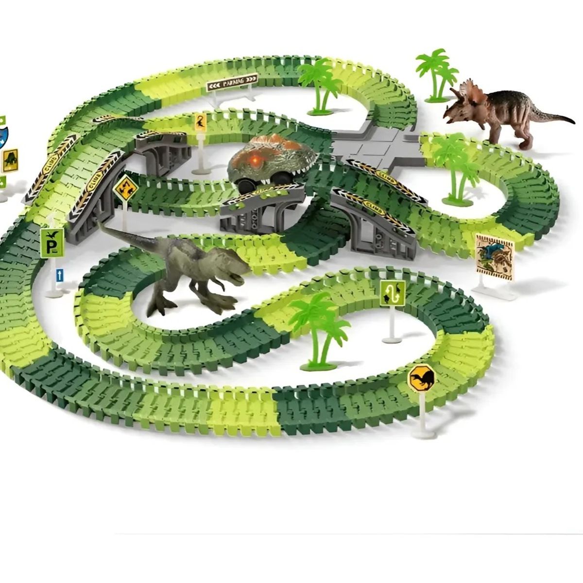 GENERICO - 340pcs Pista Carreras Juguetes Niños Con Coche De Dinosaurio BELUG