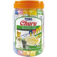 Churu 50 Tubitos Variedades de Atún y Pollo para Gatos