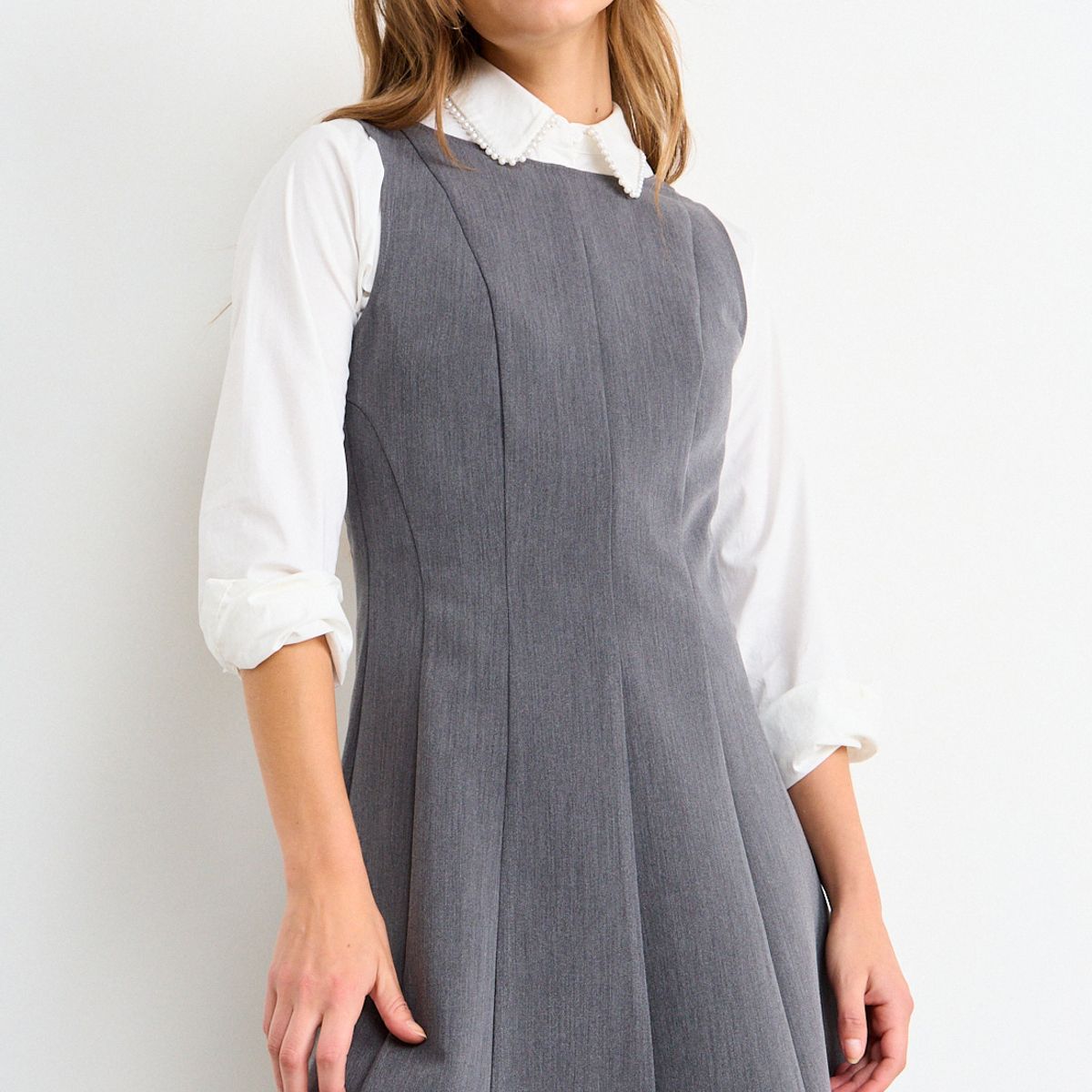 IO - Vestido Liso Mujer Gris Io
