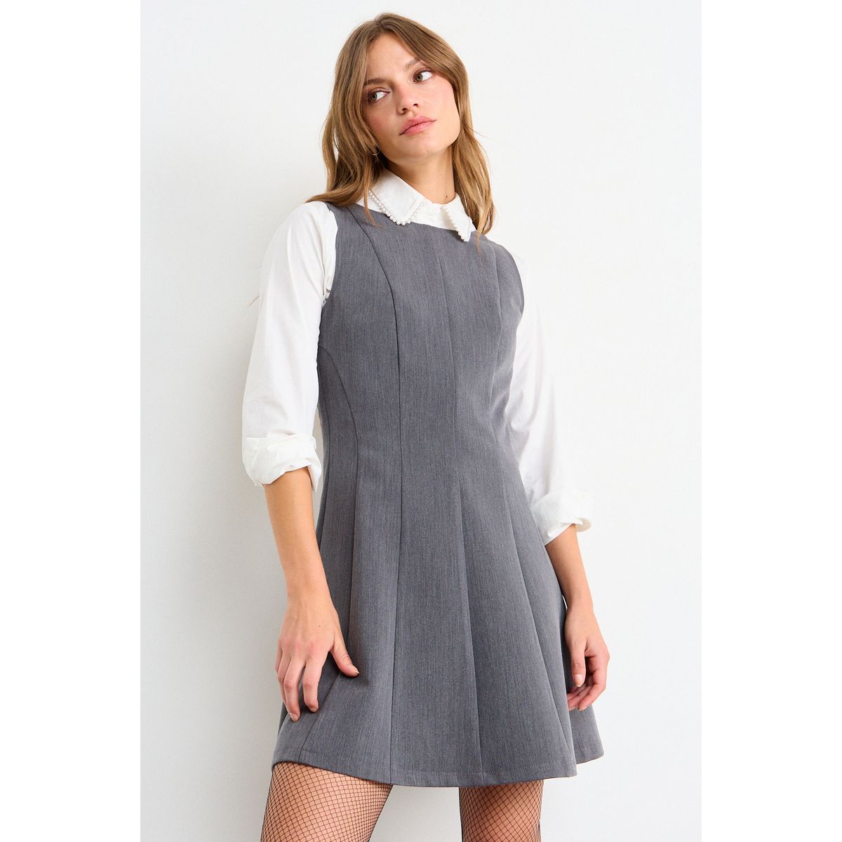 IO - Vestido Liso Mujer Gris Io