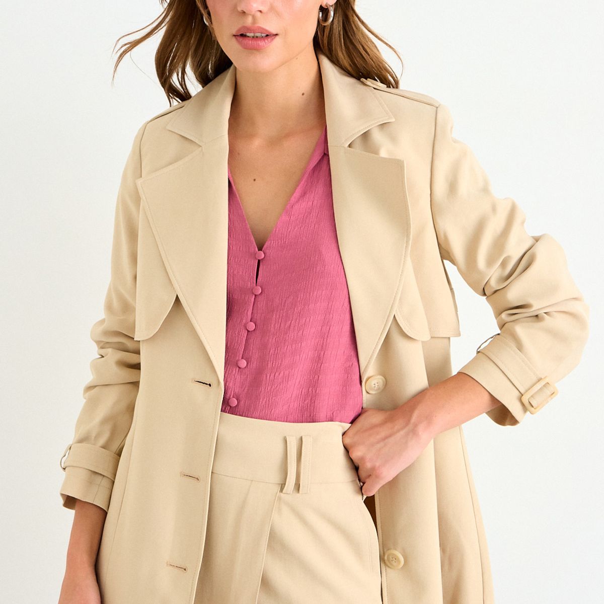 IO - Trench Mujer Beige Io