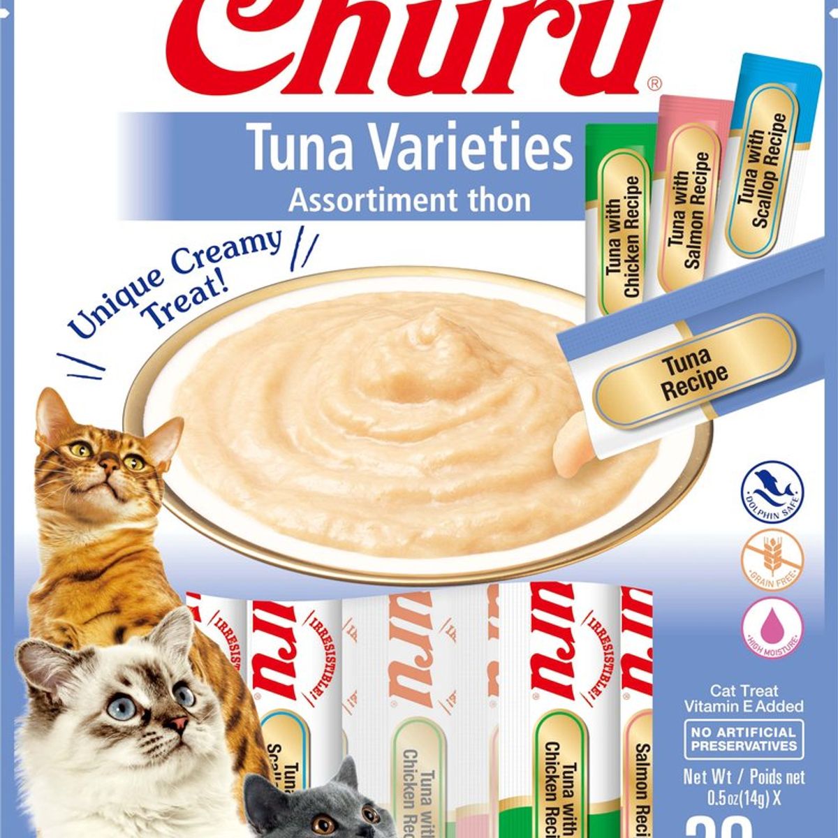 INABA - Churu Inaba 20 Tubitos Variedades de Atún para Gatos