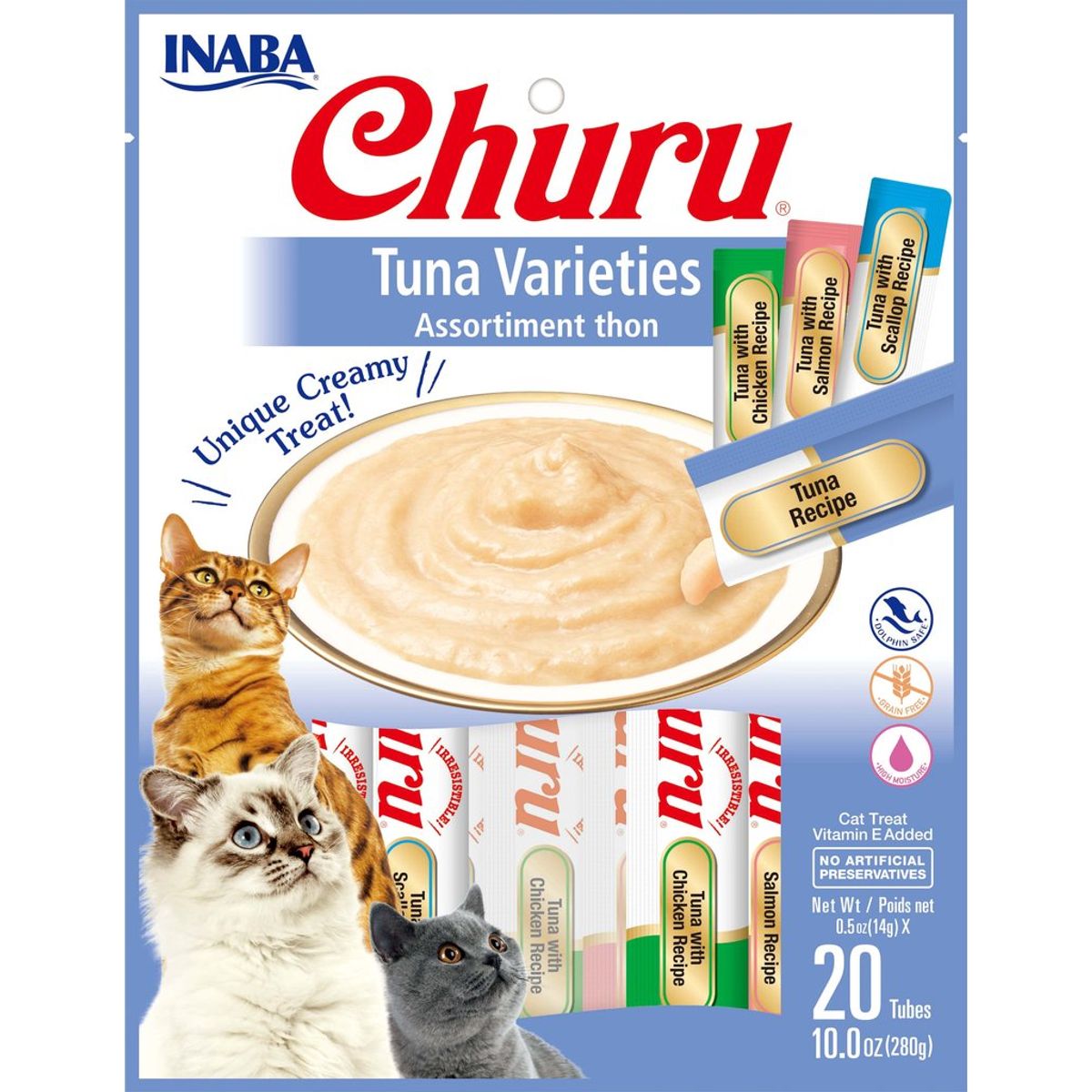 INABA - Churu Inaba 20 Tubitos Variedades de Atún para Gatos