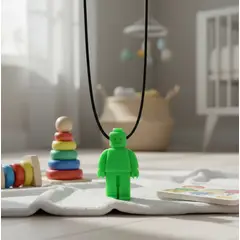 GENERICO - Collar Autismo Sensorial Diseño Bloque Verde Tdah