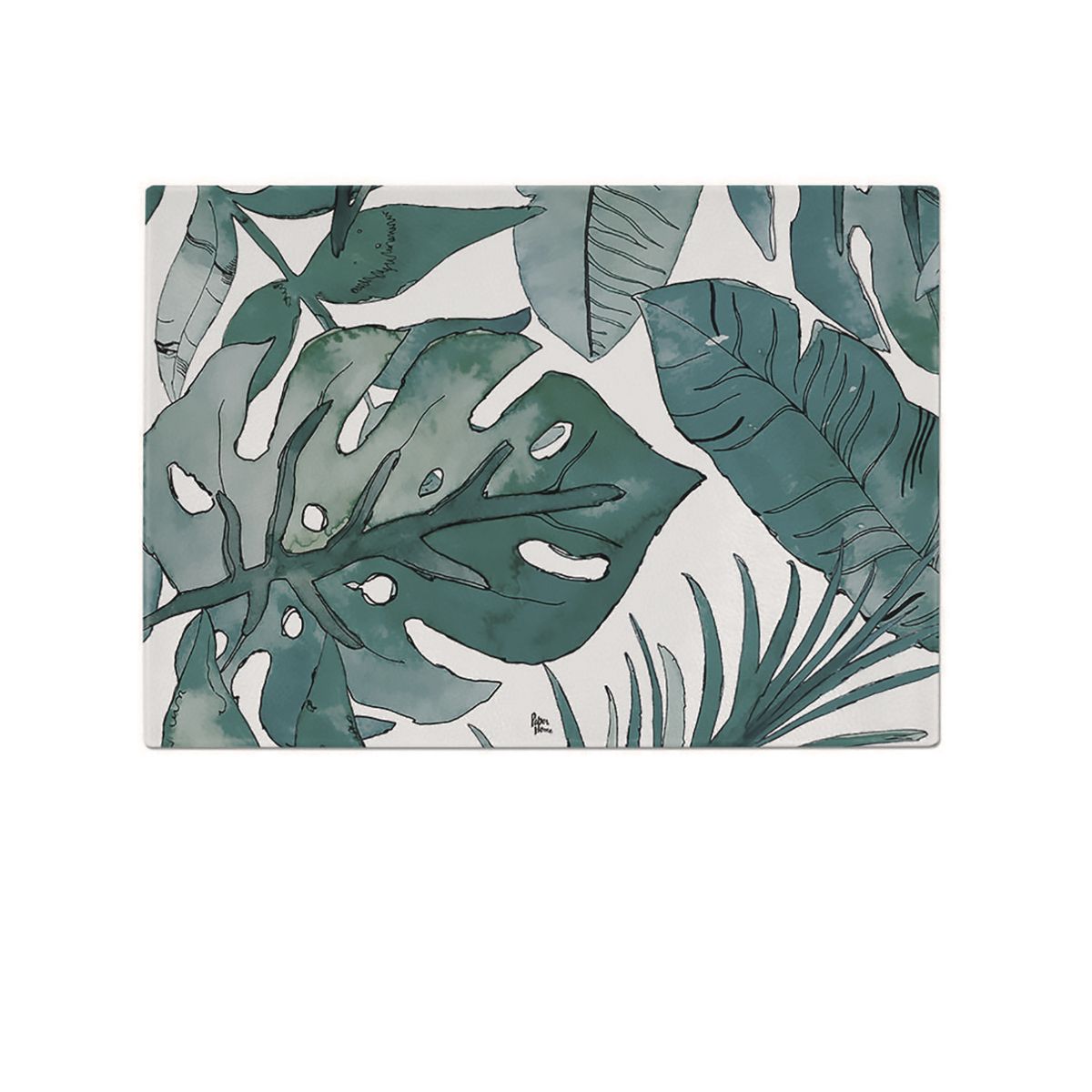 Tabla picar vidrio chica paper-home botánico, marca PAPER HOME - Foto Principal