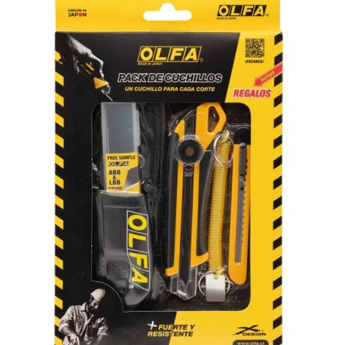 OLFA - PACK DE CUCHILLOS 18-9MM CESTUCHE Y ACCESORIO OLFA