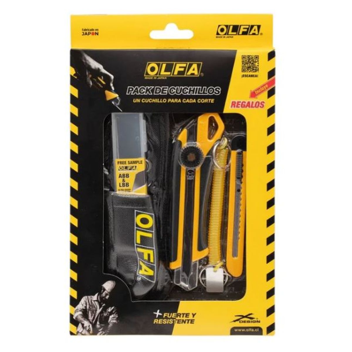 OLFA - PACK DE CUCHILLOS 18-9MM CESTUCHE Y ACCESORIO OLFA