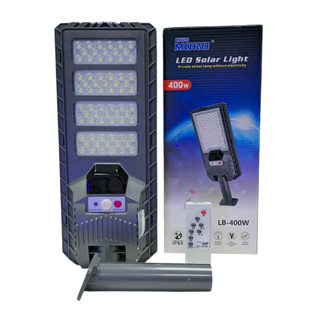 GENERICO - foco solar led exterior 400wt luz solar con sensor de movimiento y control remoto