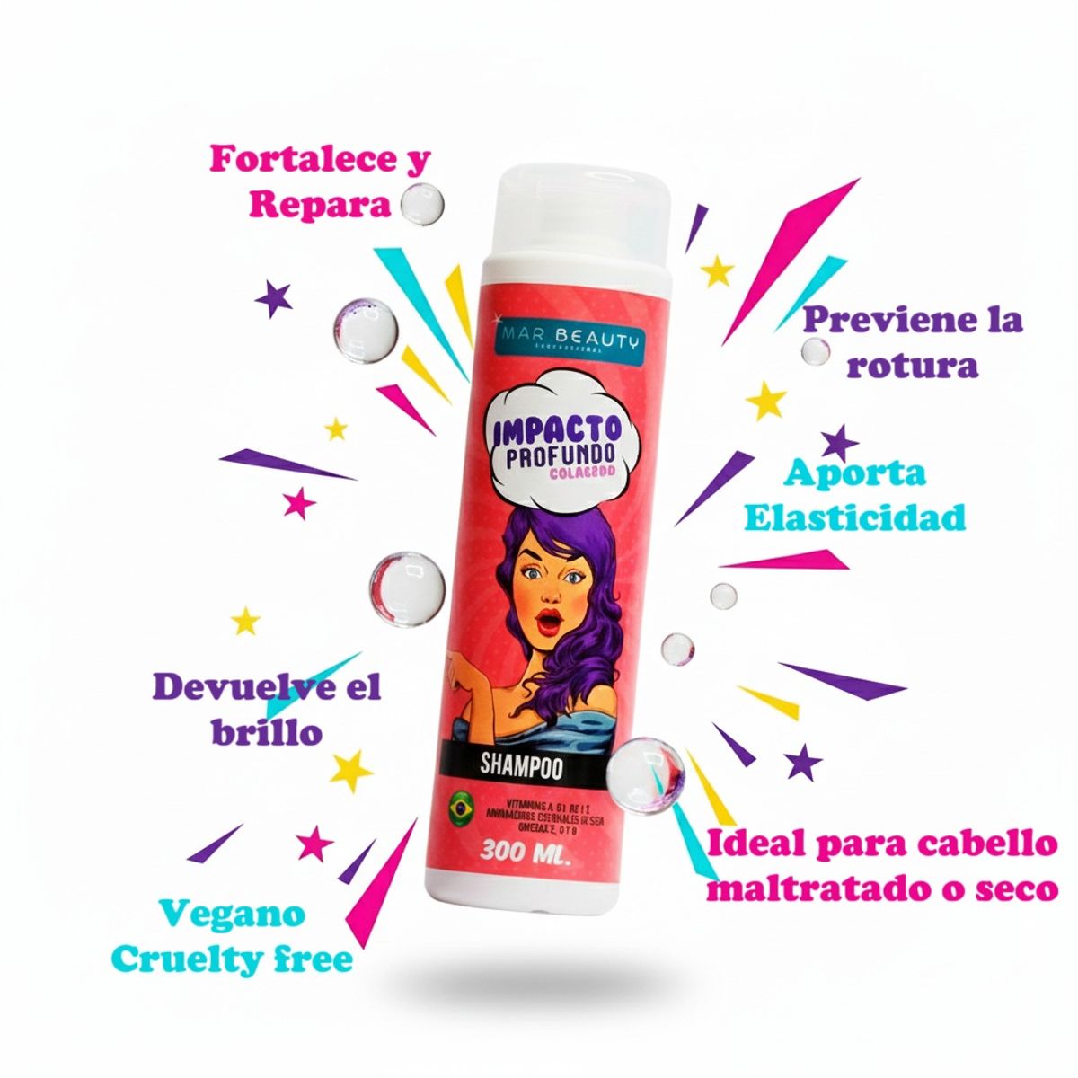 MAR BEAUTY - SHAMPOO IMPACTO PROFUNDO COLÁGENO MAR BEAUTY 300ML