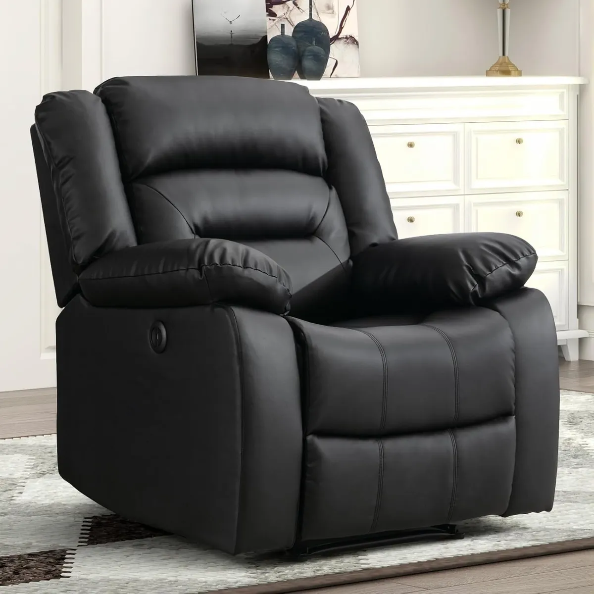 SUR DISEÑO - Bergere Reclinable Moderno Soft Negro Liso