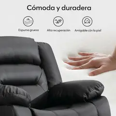 SUR DISEÑO - Bergere Reclinable Ecocuero Negro