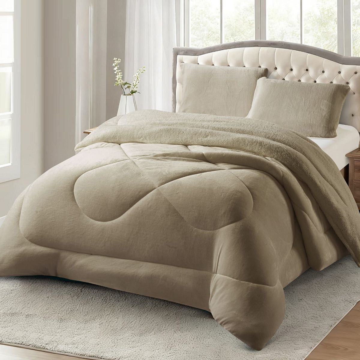 GENERICO - COBERTOR DE INVIERNO KING PLUSH CON CHIPORRO UNICOLOR TF