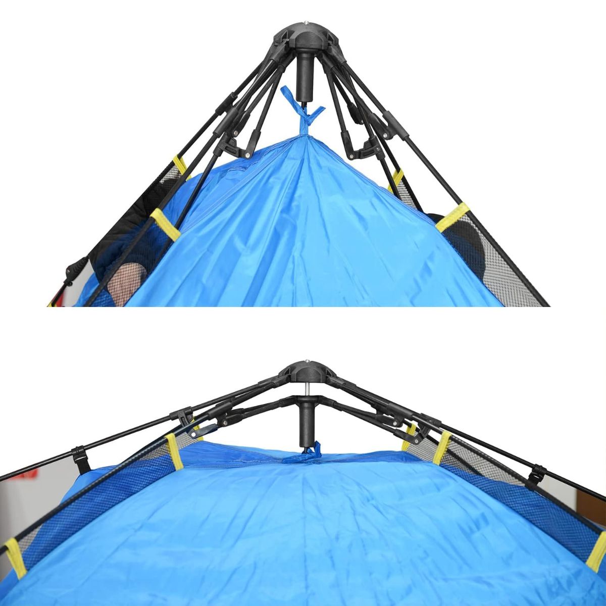 GENERICO - Carpa camping 4 personas automática verde azul