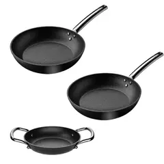 WENS - Set Sartenes y Paila Aluminio Forjado Black 28 cm, 24 cm y 16 cm