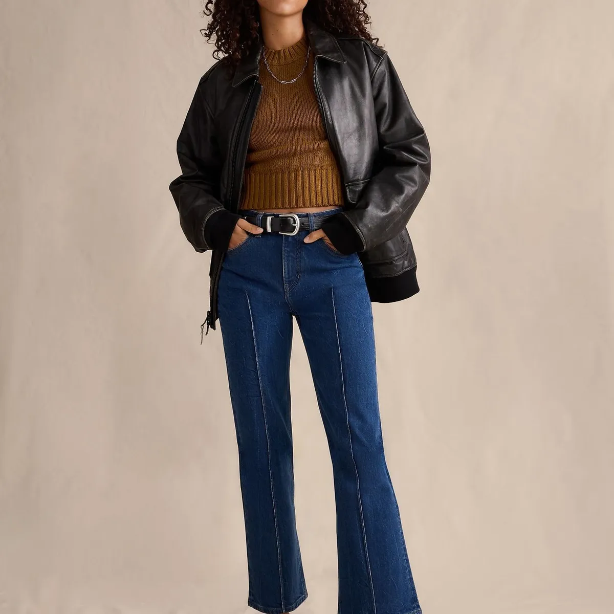 BANANA REPUBLIC - Jeans Mujer Banana Republic High-Rise Bootcut Crop Blanco