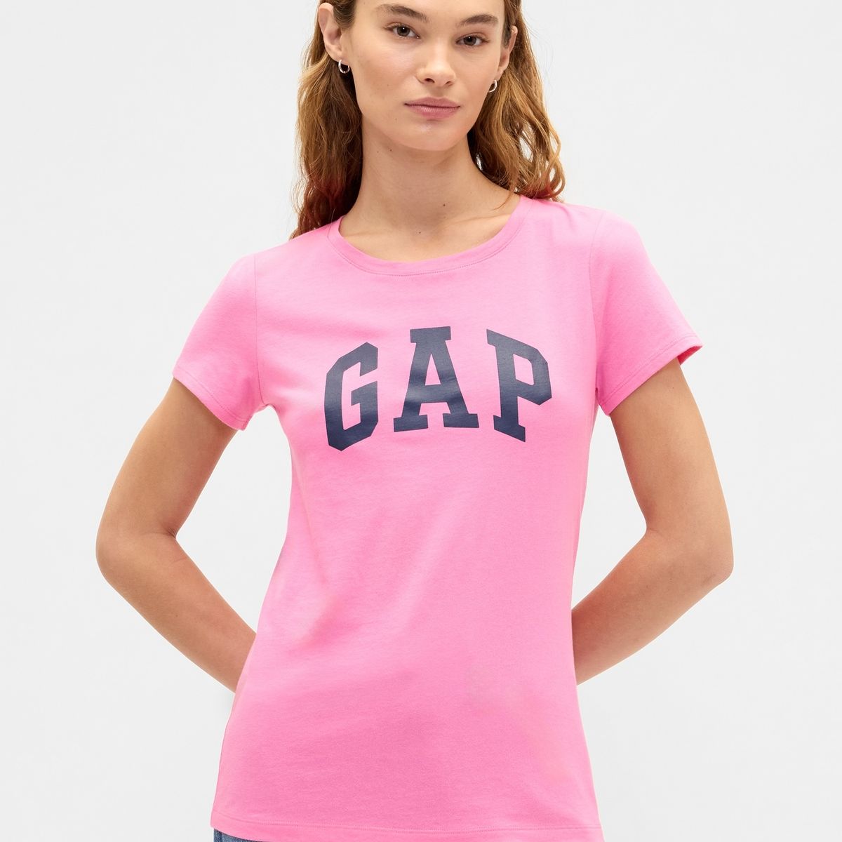 GAP - Polera Mujer Gap Clásica Manga Corta Logo Rosado