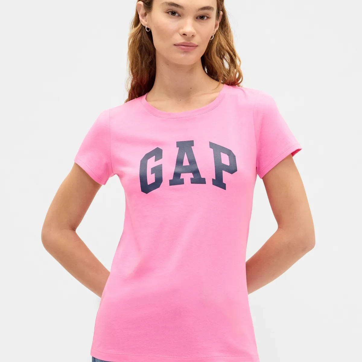 GAP - Polera Mujer Manga Corta Logo Rosado Gap