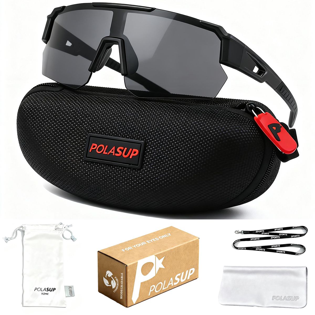 POLASUP - POLASUP Lentes de Sol Deportivos UV400 Unisex correr ciclismo bicicleta lentes mujer hombre maratón