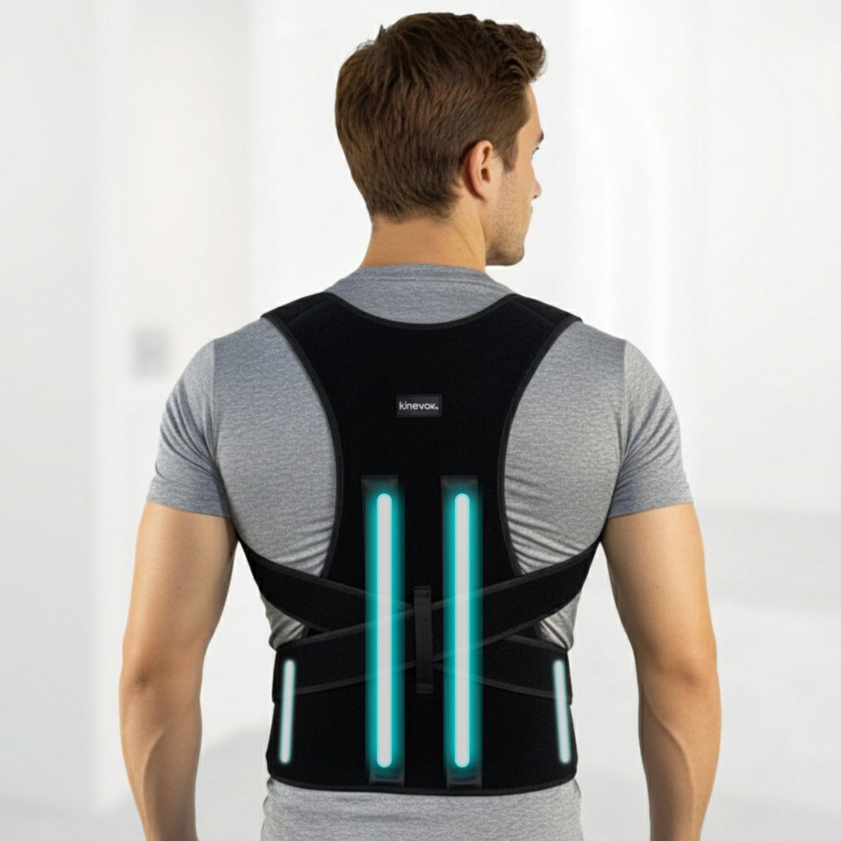 KINEVOX - Faja Hombre Lumbar Trabajo Correcion Postura Espalda Dorso M