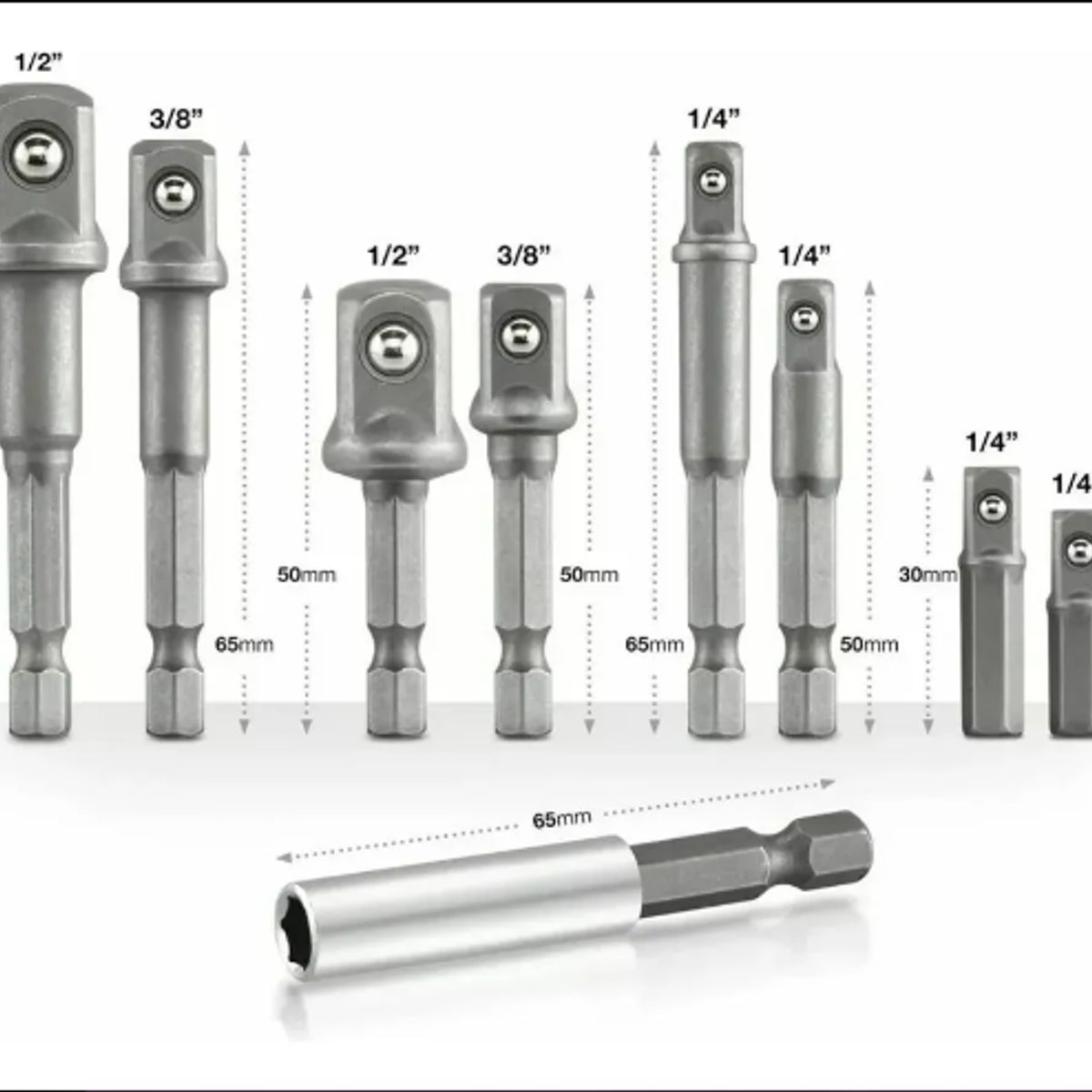 GENERICO - Set Adaptadores Dados De Impacto Magnéticos De 143812in