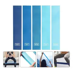 GENERICO - Set 5 Bandas Resistencia Elásticas Ejercicio Fuerza Fitness Yoga Color Azul