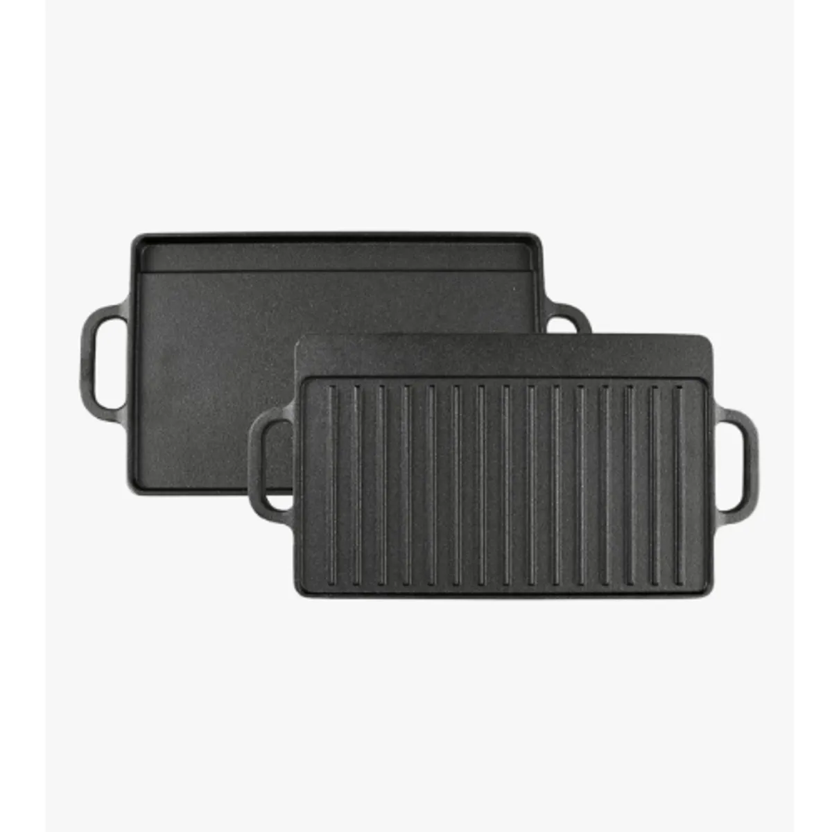 GENERICO - Plancha Churrasquera Reversible Fierro Fundido 45x23 Cm Color Negro