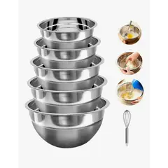 GENERICO - Pack 5 Bowl Pocillo Acero Inoxidable Reposteria Cocina Plateado
