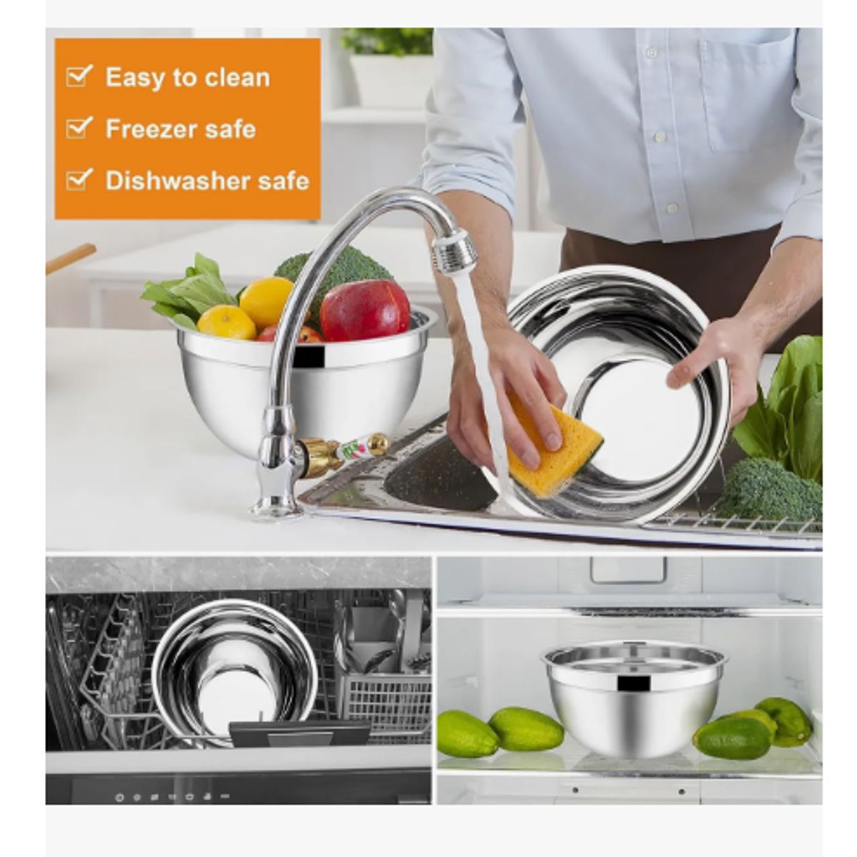 GENERICO - Pack 5 Bowl Pocillo Acero Inoxidable Reposteria Cocina Plateado