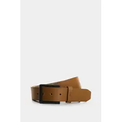 VELEZ - Vélez Cinturón Unifaz Vértice Cuero Hombre Diseño Rayas Miel