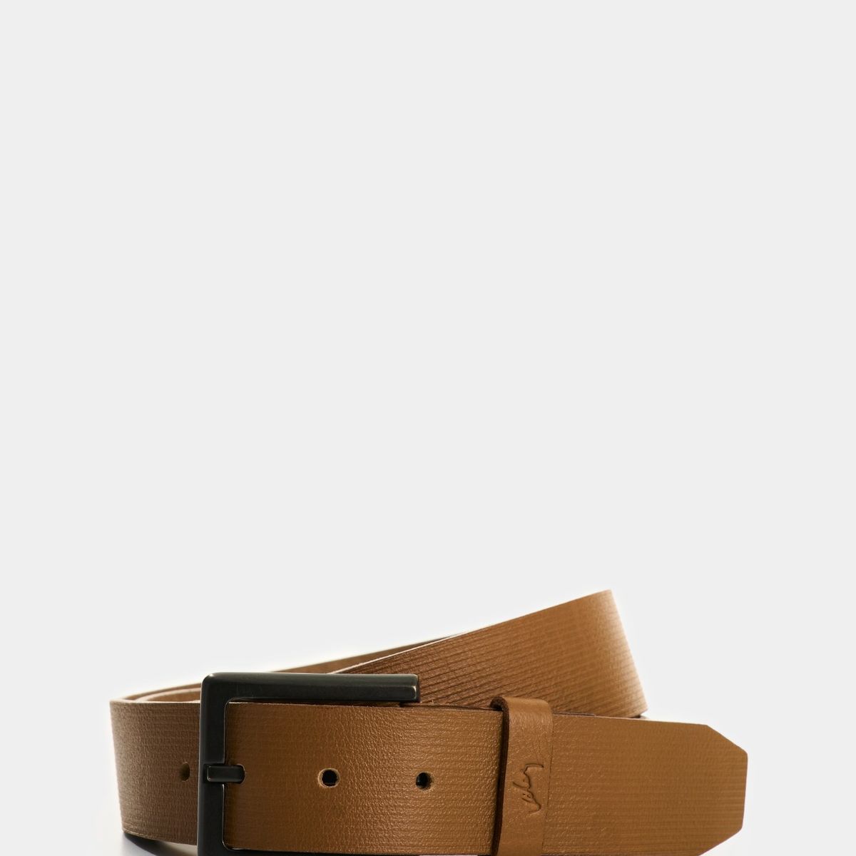 VELEZ - Vélez Cinturón Unifaz Vértice Cuero Hombre Diseño Rayas Miel