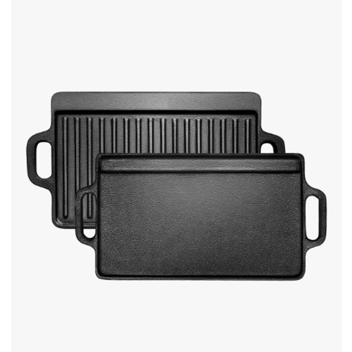 GENERICO - Plancha Churrasquera Reversible Fierro Fundido 50x23 Cm Negro