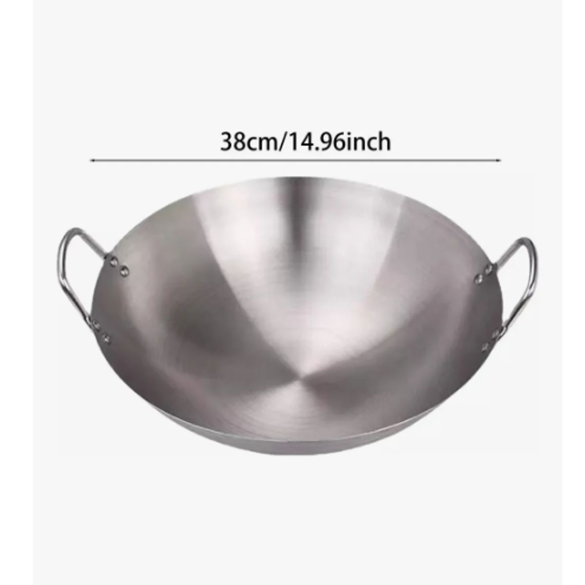 GENERICO - Wok Disco De Acero Inoxidable Premium Curado Sartén Parrilla Plateado