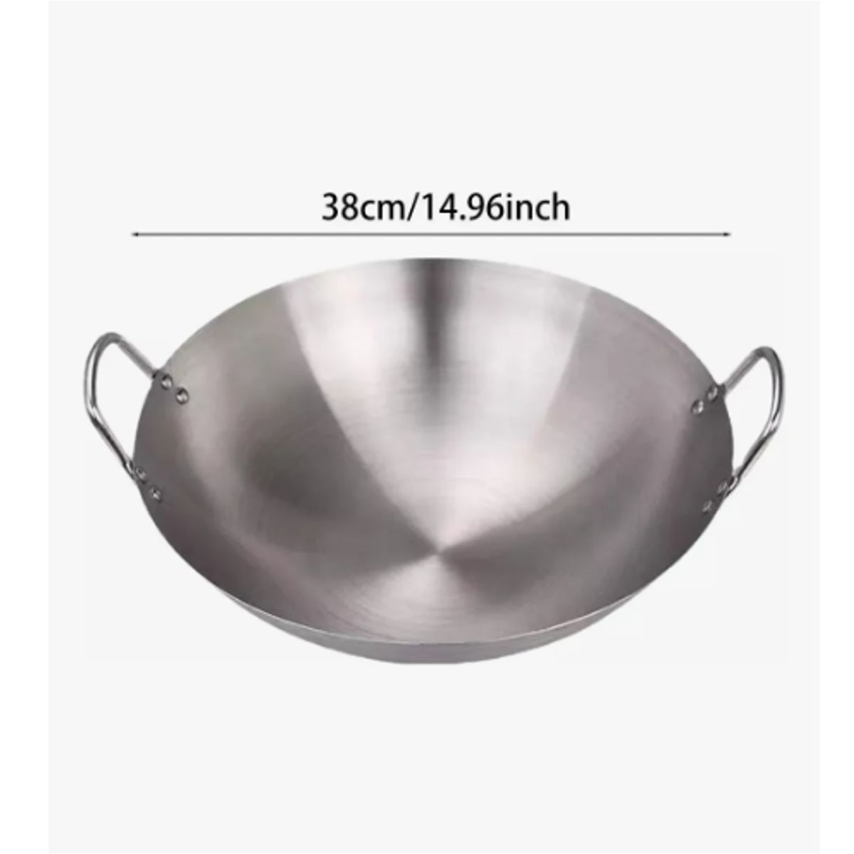 GENERICO - Wok Disco De Acero Inoxidable Premium Curado Sartén Parrilla Plateado