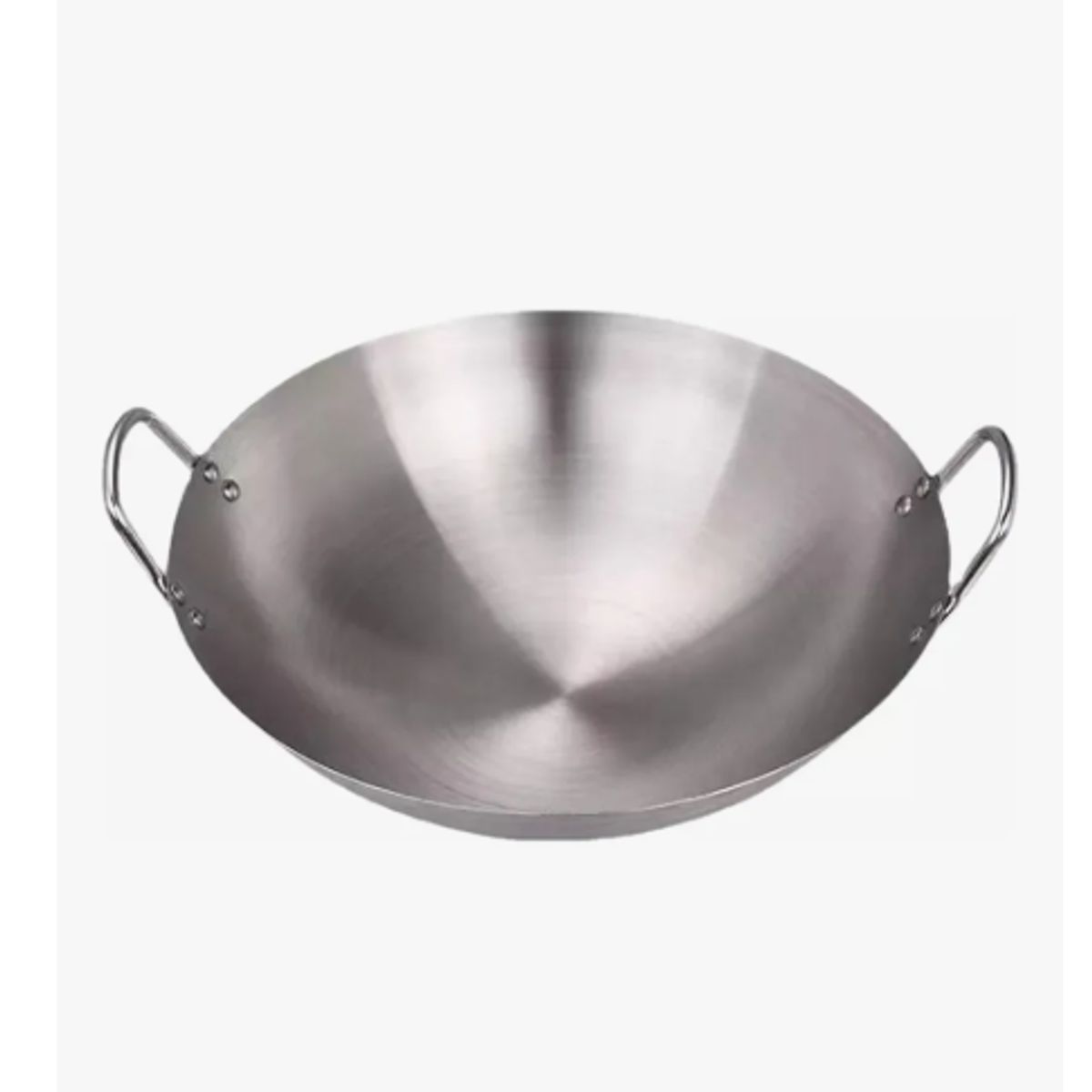 GENERICO - Wok Disco De Acero Inoxidable Premium Curado Sartén Parrilla Plateado