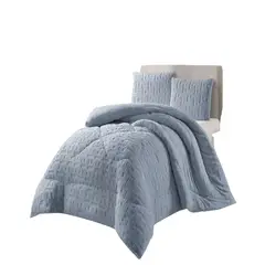 GENERICO - COBERTOR DE INVERNO TEXTURIZADO RH 2 PLAZAS CELESTE