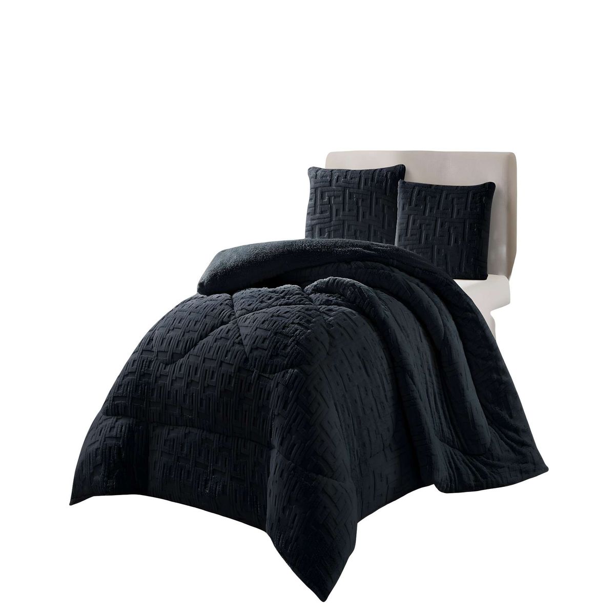 GENERICO - COBERTOR DE INVERNO TEXTURIZADO RH 2 PLAZAS NEGRO