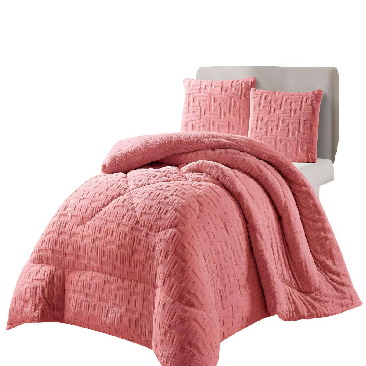 GENERICO - COBERTOR DE INVERNO TEXTURIZADO RH 2 PLAZAS ROSADO