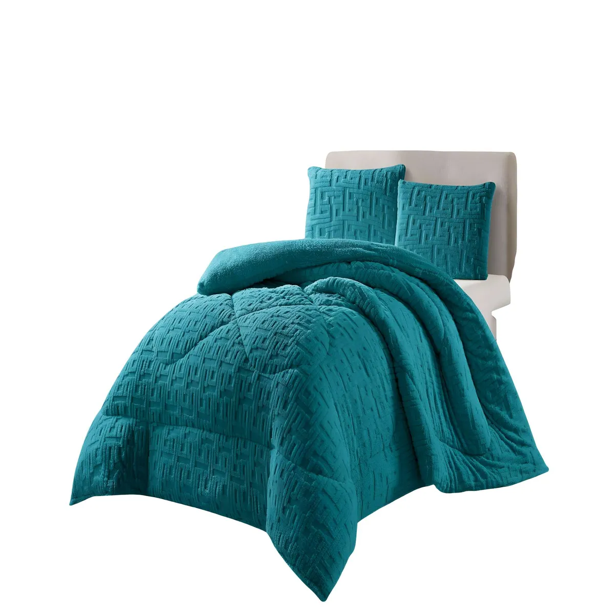 GENERICO - COBERTOR DE INVERNO TEXTURIZADO RH 2 PLAZAS TURQUESA