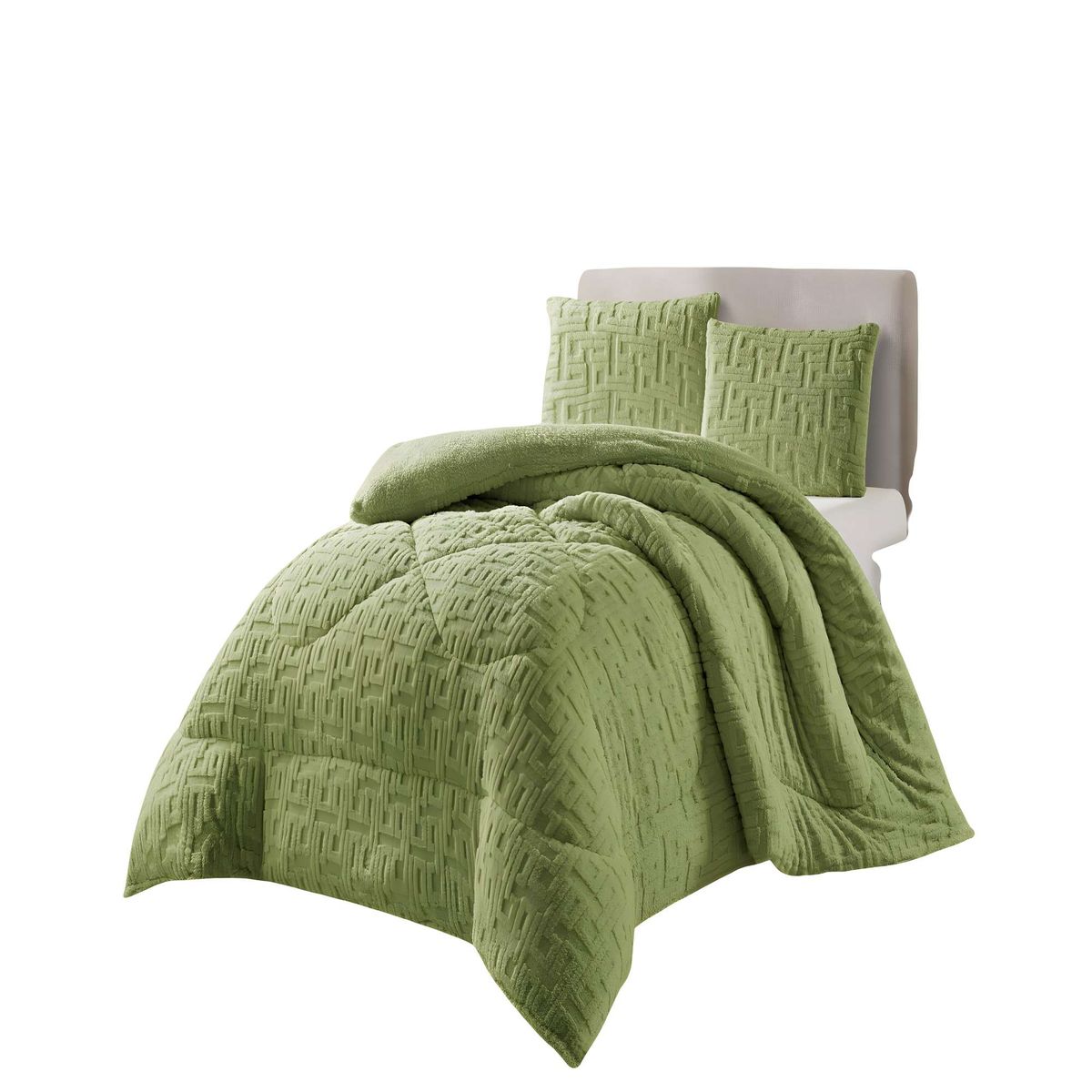 GENERICO - COBERTOR DE INVERNO TEXTURIZADO RH 2 PLAZAS VERDE