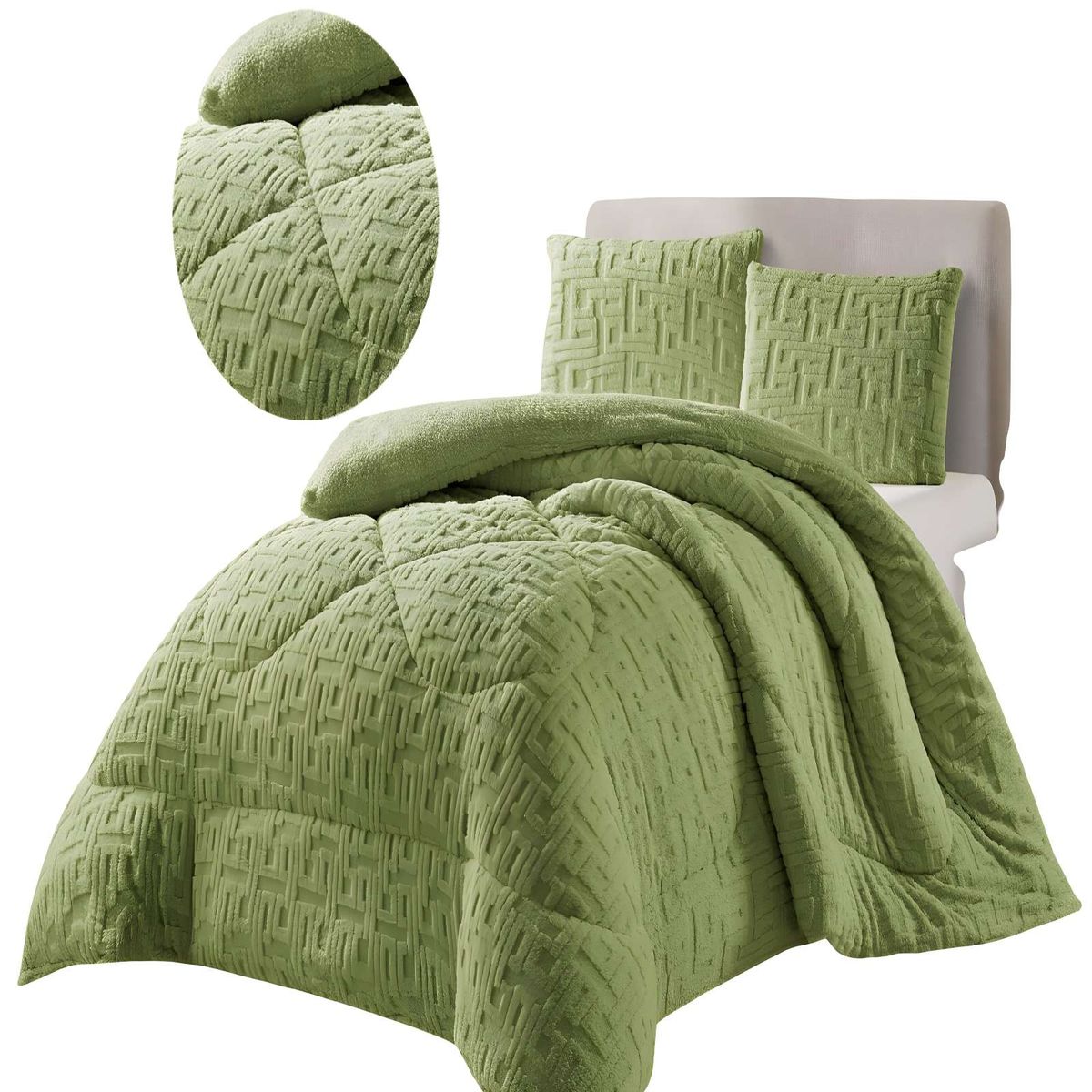 GENERICO - COBERTOR DE INVERNO TEXTURIZADO RH KING VERDE