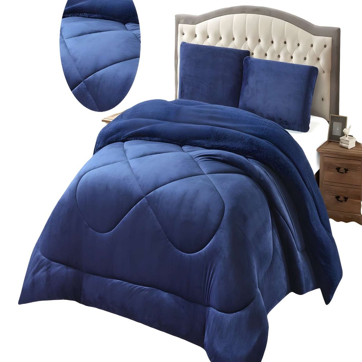 GENERICO - COBERTOR DE INVERNO PLUSH CON CHIPORRO CS PLAZA Y MEDIA AZUL O