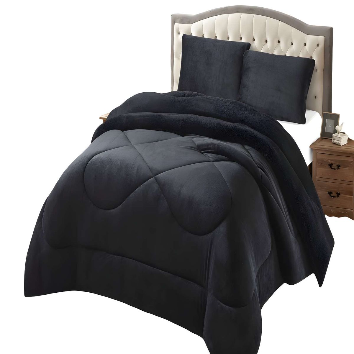 GENERICO - COBERTOR DE INVERNO PLUSH CON CHIPORRO CS KING NEGRO