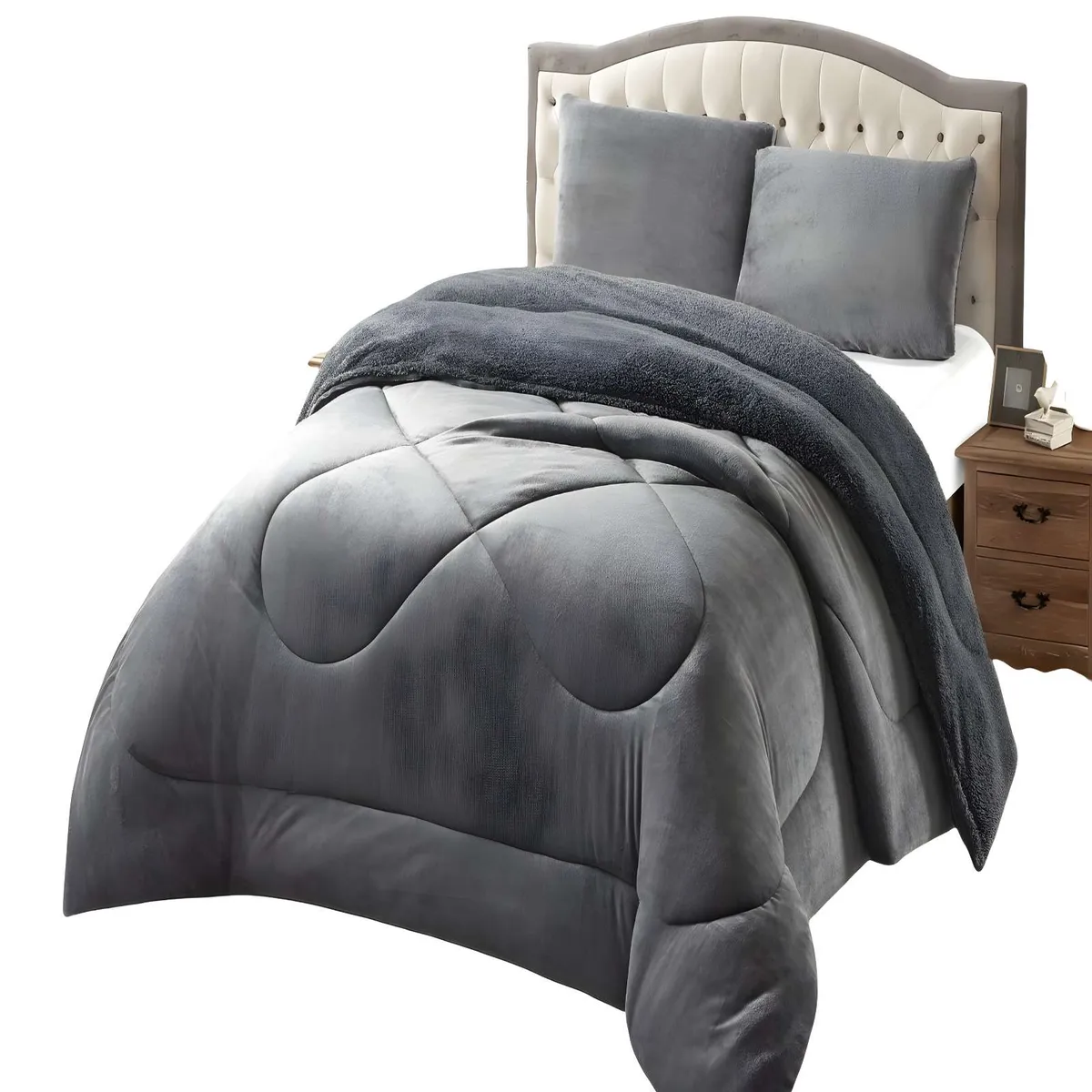 GENERICO - COBERTOR DE INVERNO PLUSH CON CHIPORRO CS KING GRIS