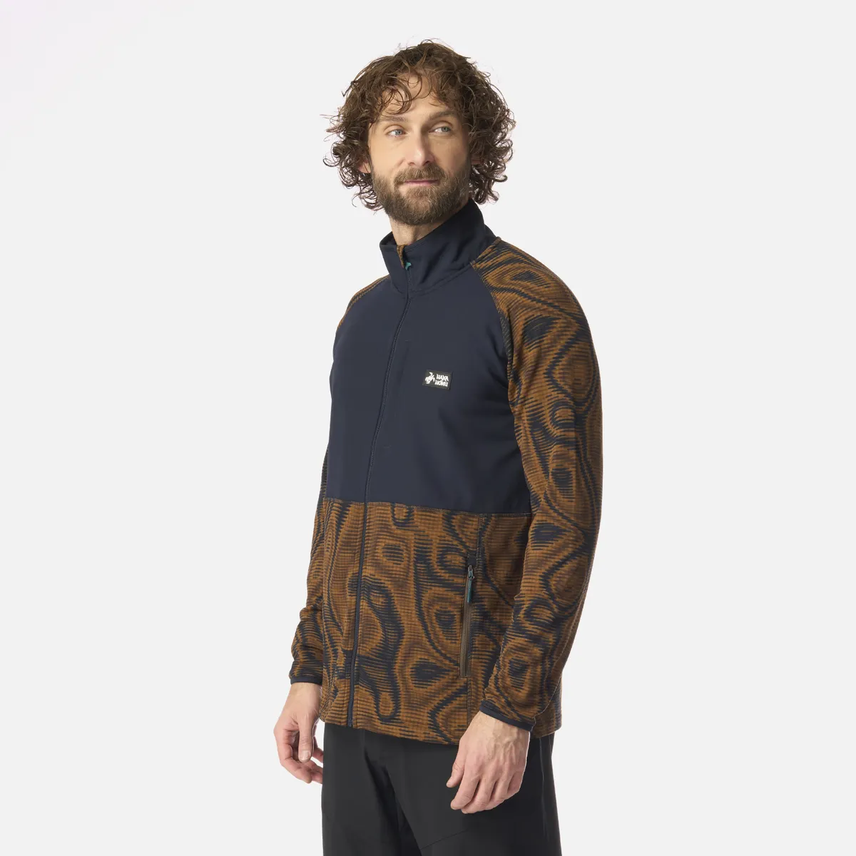 HAKA HONU - Polerón Hombre Taina Full Zip Print Café Haka Honu