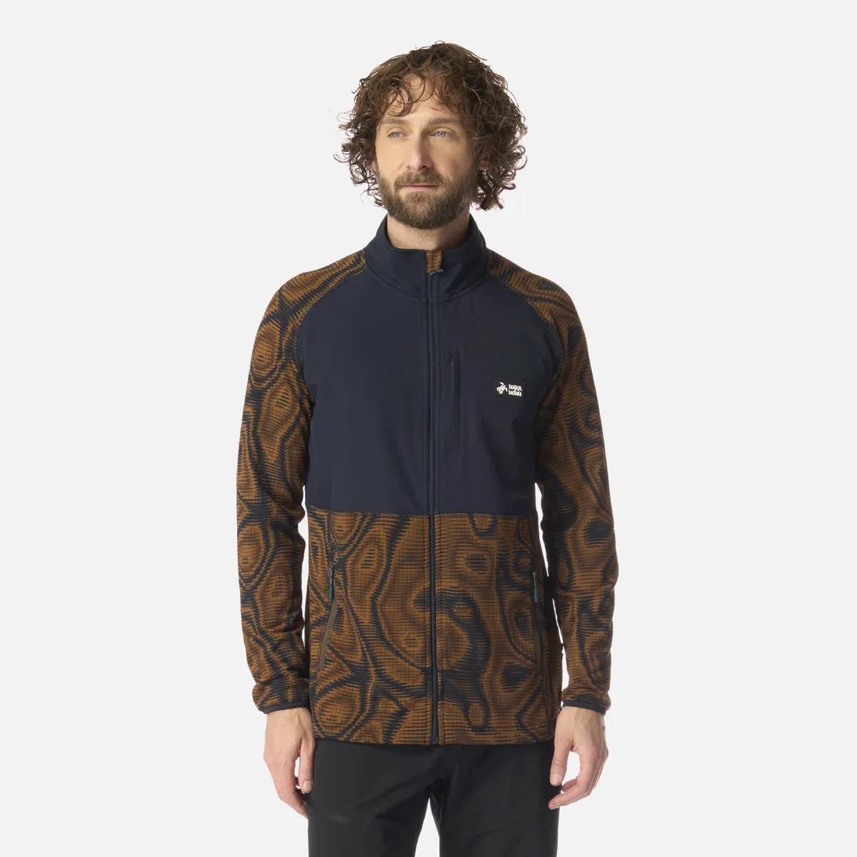 HAKA HONU - Polerón Hombre Taina Full Zip Print Café Haka Honu