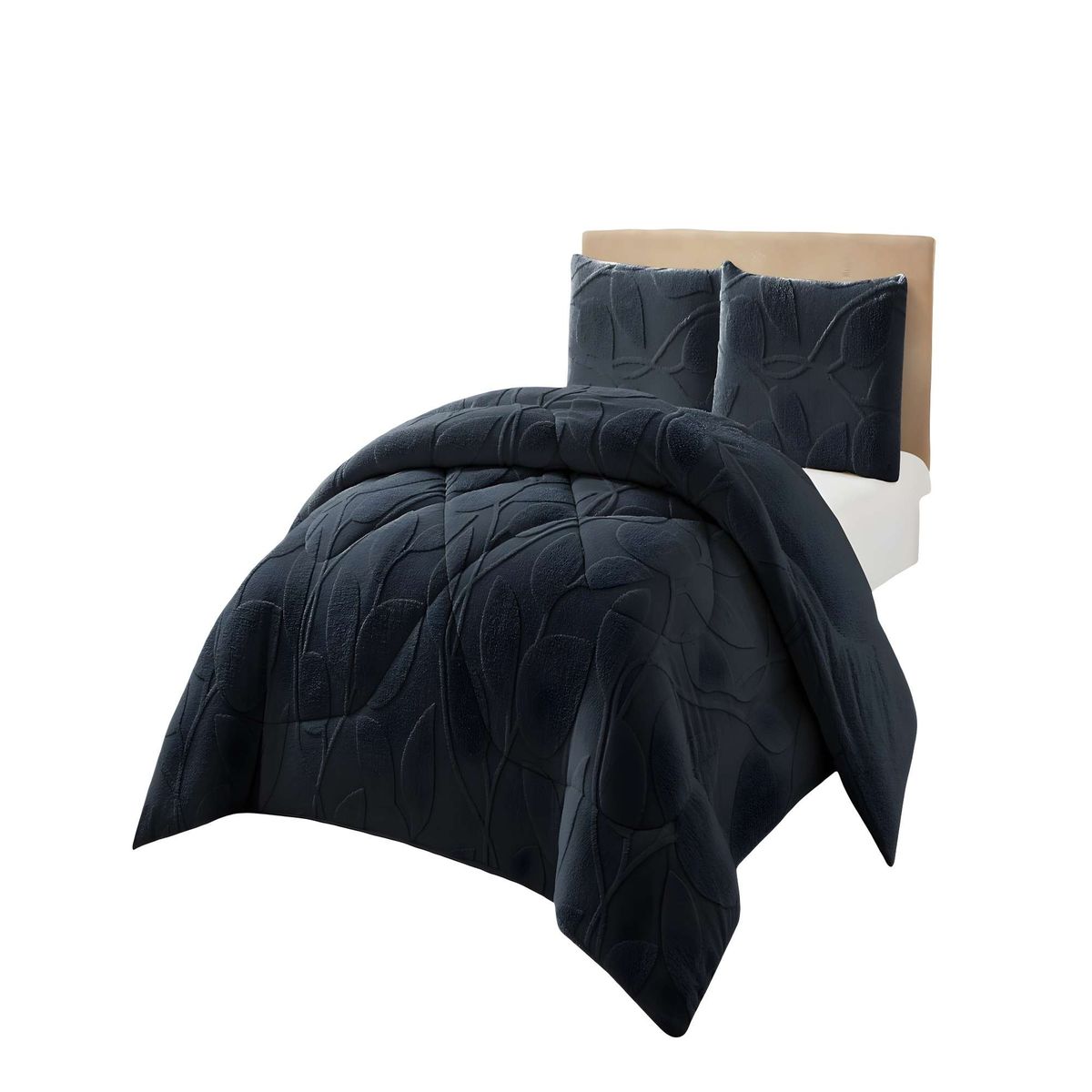 GENERICO - COBERTOR SHERPA TEXTURIZADO RY 2 PLAZAS NEGRO