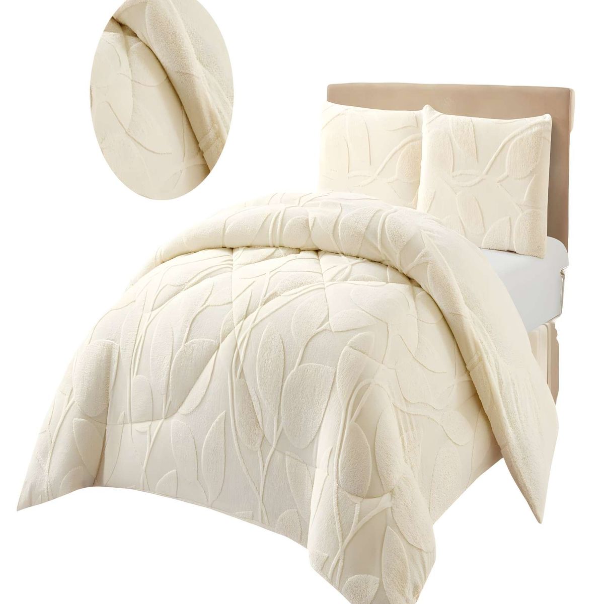 GENERICO - COBERTOR SHERPA TEXTURIZADO RY KING BLANCO INVIERNO