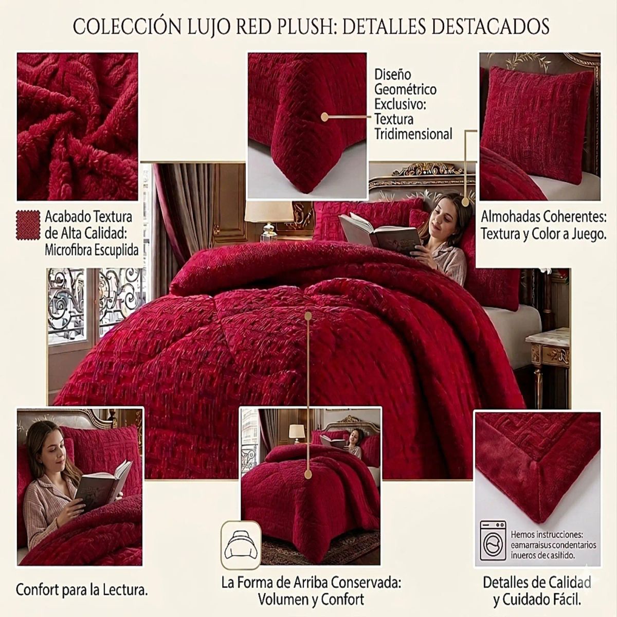 GENERICO - COBERTOR SHERPA TEXTURIZADO RH KING BURDEO