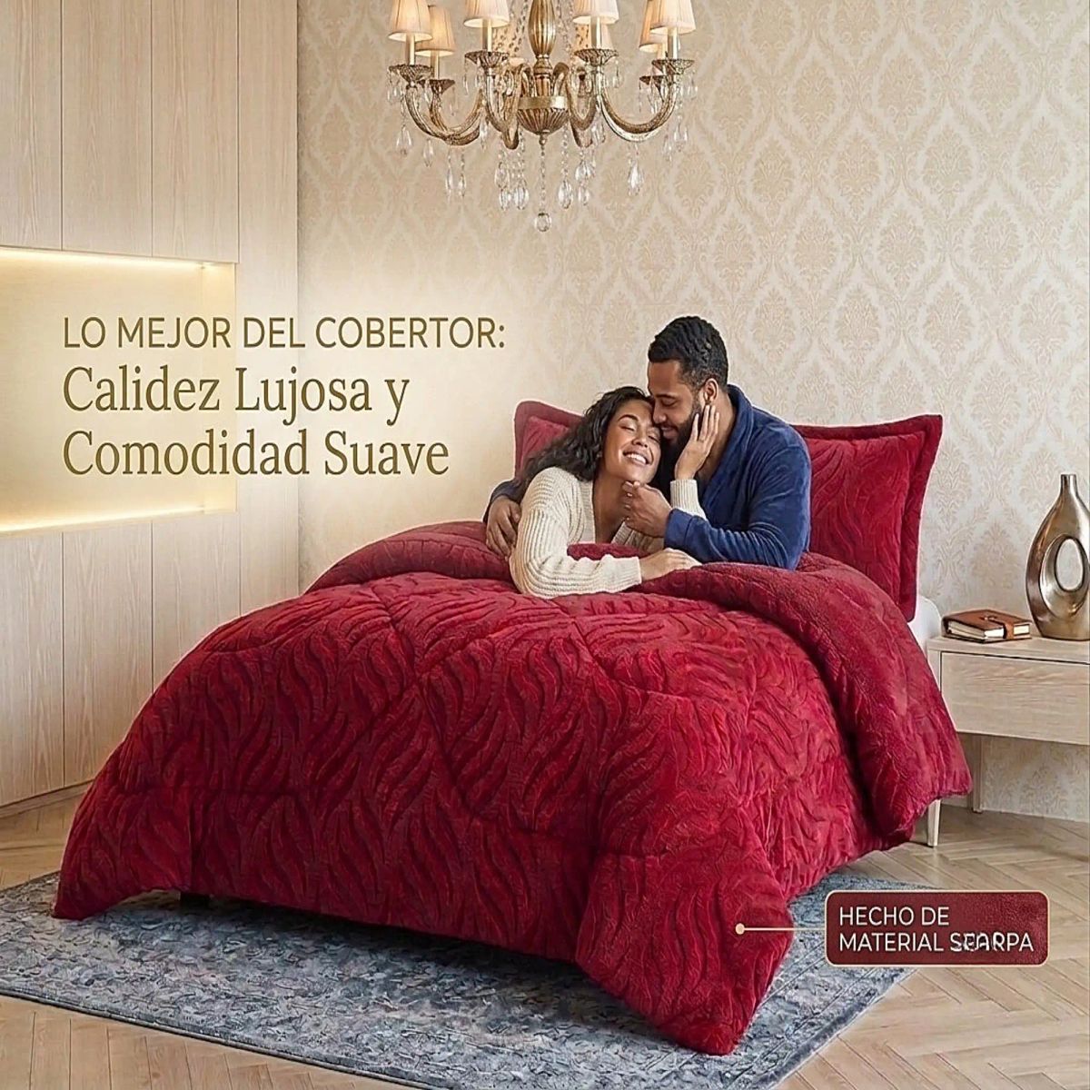 GENERICO - COBERTOR SHERPA TEXTURIZADO RB 2 PLAZAS BURDEO